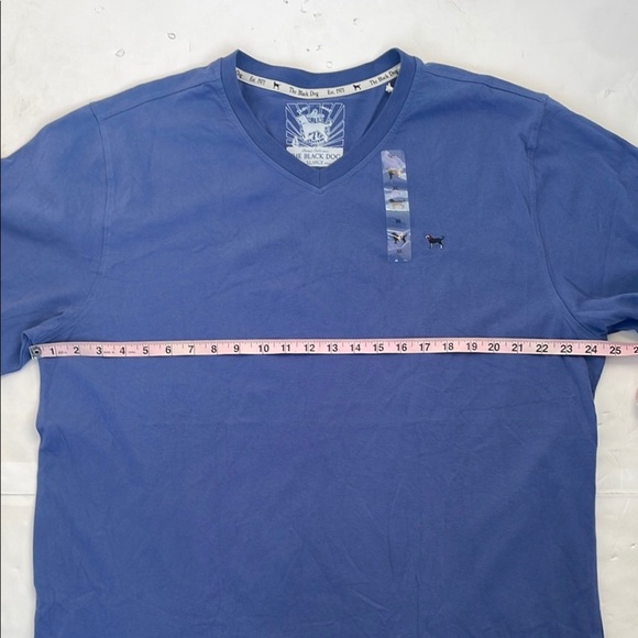 The Black Dog Men’s Classic Blue Short Sleeve V- Neck Tee XL - Picture 6 of 13